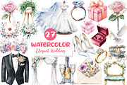 Elegant Wedding Sublimation Clipart, an Illustration by CreationArt (Thumbnail 1 of 5)