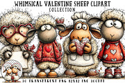 Whimsical Valentine Sheep Clipart, an Illustration by OK Design (Thumbnail 1 of 6)
