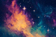 Watercolor glittering starry sky, a Background Graphic by Anamul Haque Anik (Thumbnail 3 of 5)