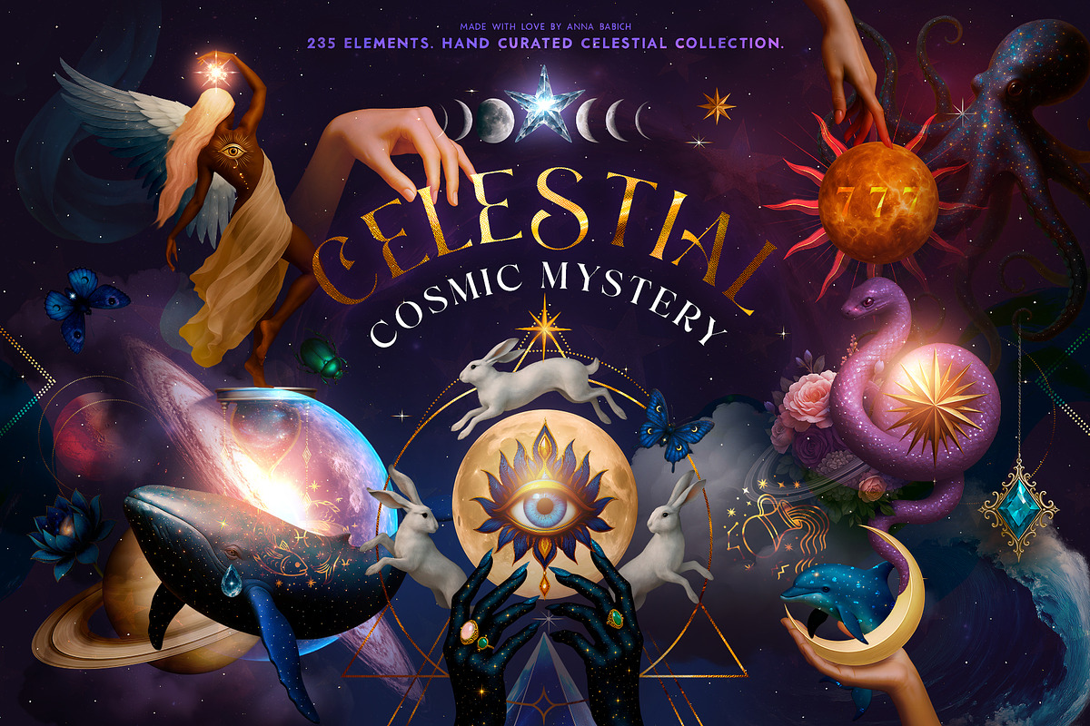 Celestial Cosmic Magic Moon Stars, an Object Graphic by Anna Babich (Photo 1 of 10)