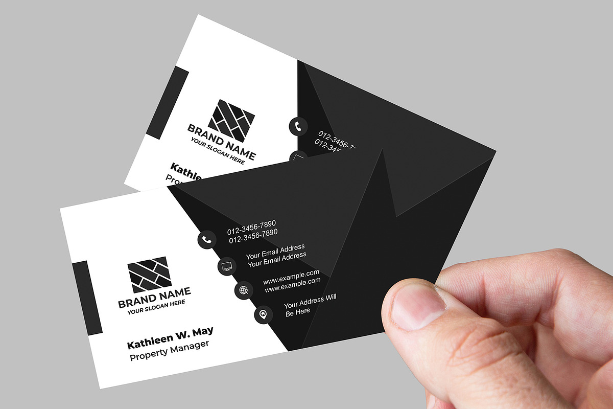 Black and White Business Card Template preview 5