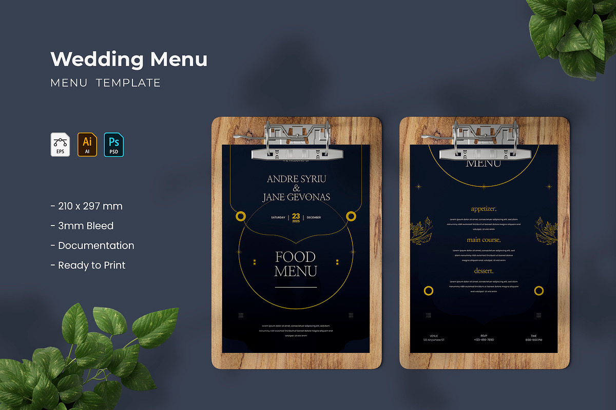 Wedding - Menu, a Print Template by VUNIRA (Photo 1 of 3)