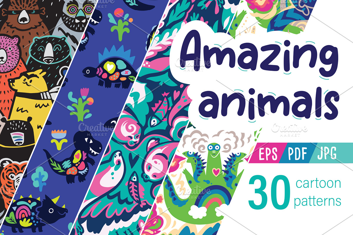 Amazing animals, a Pattern Graphic by PenguinHouse (Photo 1 of 14)
