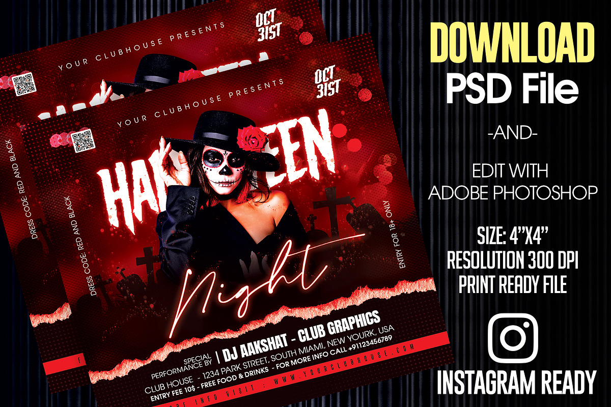 Halloween Flyer Template, a Templates & Theme by MithilaCreation (Photo 2 of 6)