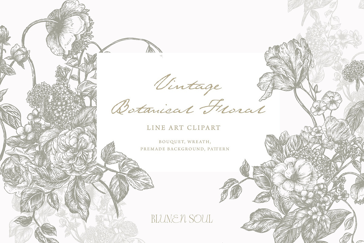 Vintage Botanical Floral - Clipart, a Decorative Illustration by BlumenSoul (Photo 1 of 10)