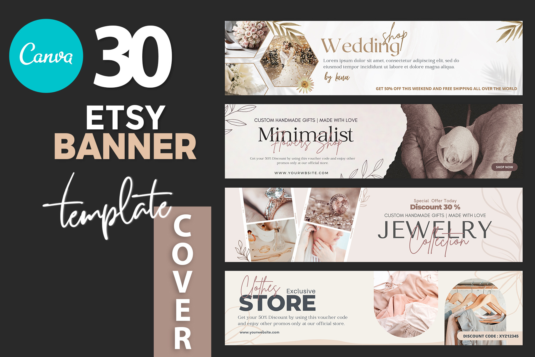 Etsy Banner Template Canva A Marketing Template By Illycreative 8221