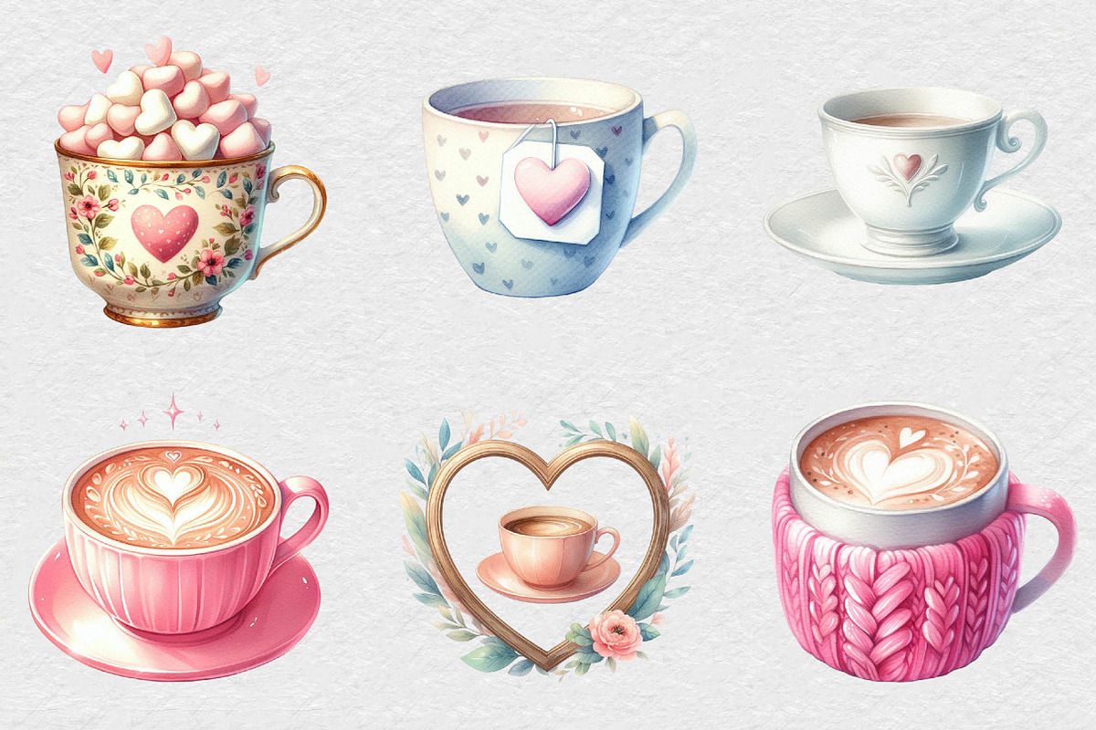 Valentine Coffee Clipart Bundle, an Illustration by DreamCafeArt (Photo 6 of 7)