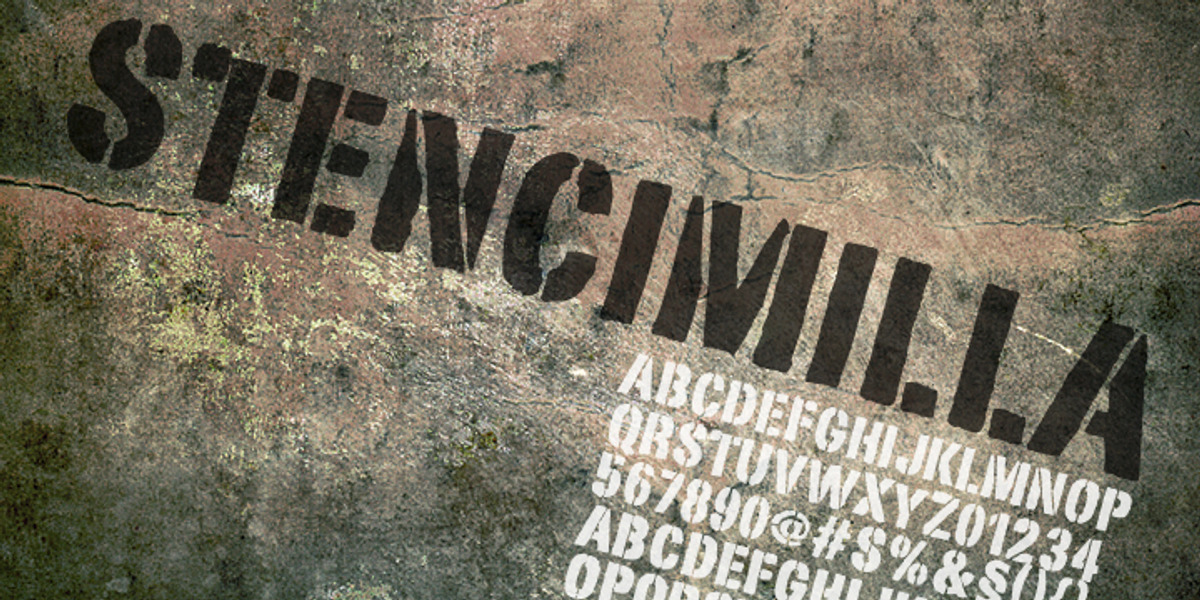 Stencimilla, a Font by GRIN3 (Nowak) (Photo 1 of 3)