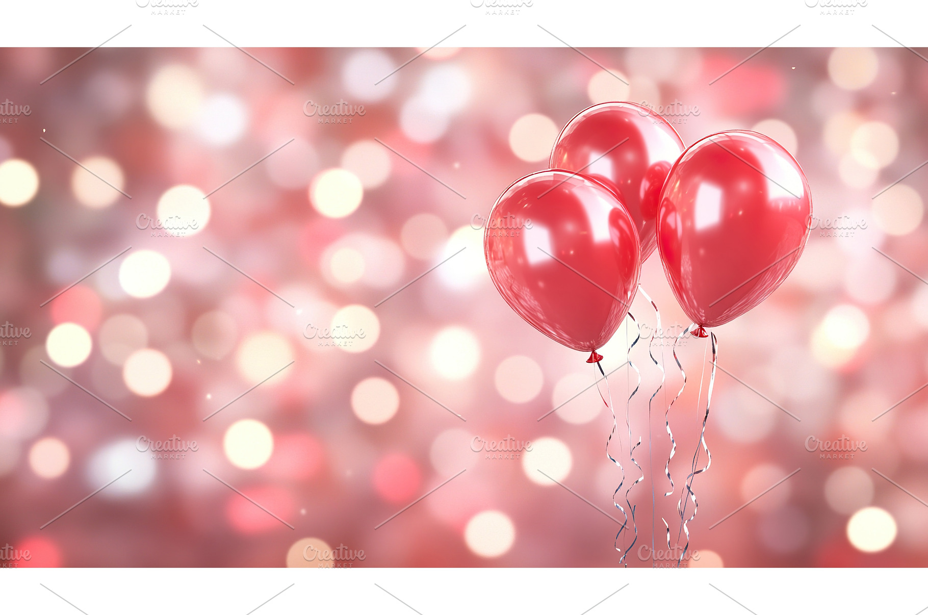 Three Red Birthday Balloons Floating, a Holiday Photo by Lermont51