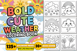 Cute Weather Coloring Book for Kids, a Decorative Illustration by Design Station