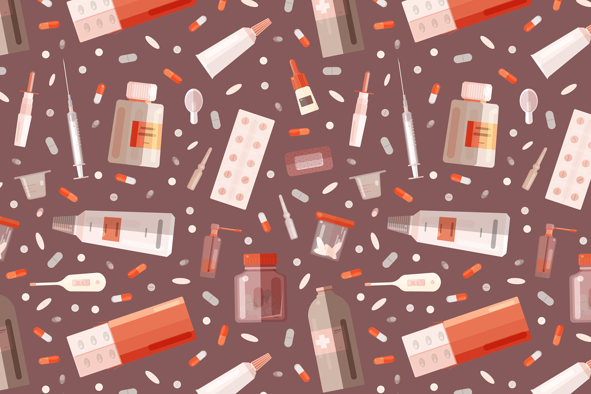 Medicine set + seamless pattern, a Healthcare Illustration by Good Studio (Photo 10 of 14)