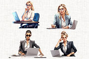 Business Woman with Laptop PNG, a Person Illustration by Mash Mash Stickers (Thumbnail 6 of 9)