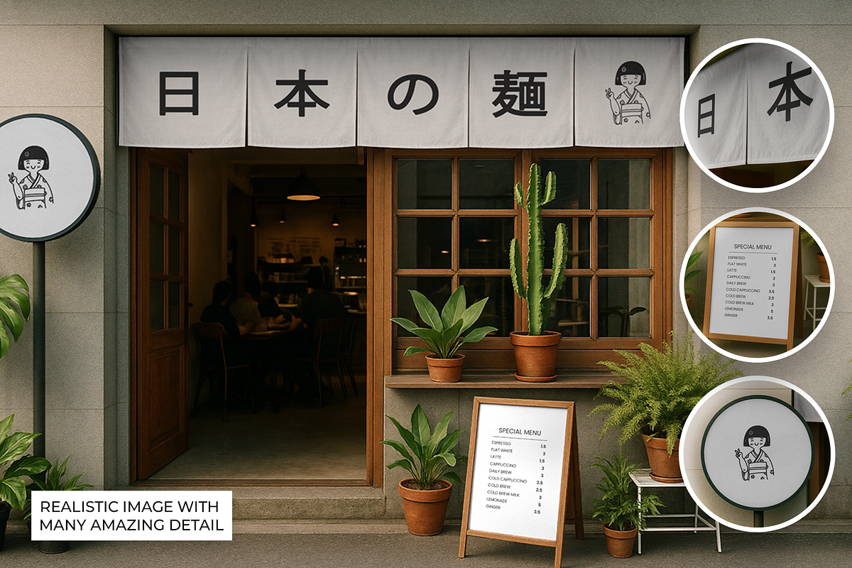 Japanese Cafe Storefront Mockup Sets, a Cups & Container Mockup by MockUpgrade (Photo 7 of 13)