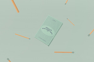 3d Matchbox & Matchstick Mockup