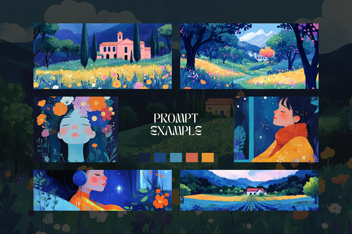 Enchanted Midnight MidJourney Prompt, a Decorative Illustration by Artimind Studio (Photo 3 of 9)