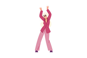 Young fashionable woman dancing with, a Person Illustration by pikepicture
