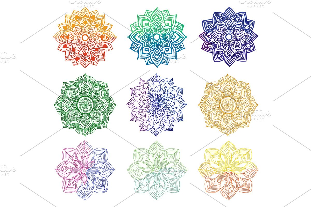color mandalas. linear drawing, an Object Illustration by Stock-Smart-Start