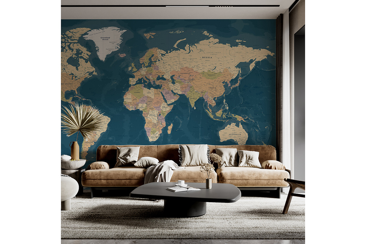 Vector World Map - Large&Detailed, a Decorative Illustration by PorcuPen Works (Photo 7 of 7)
