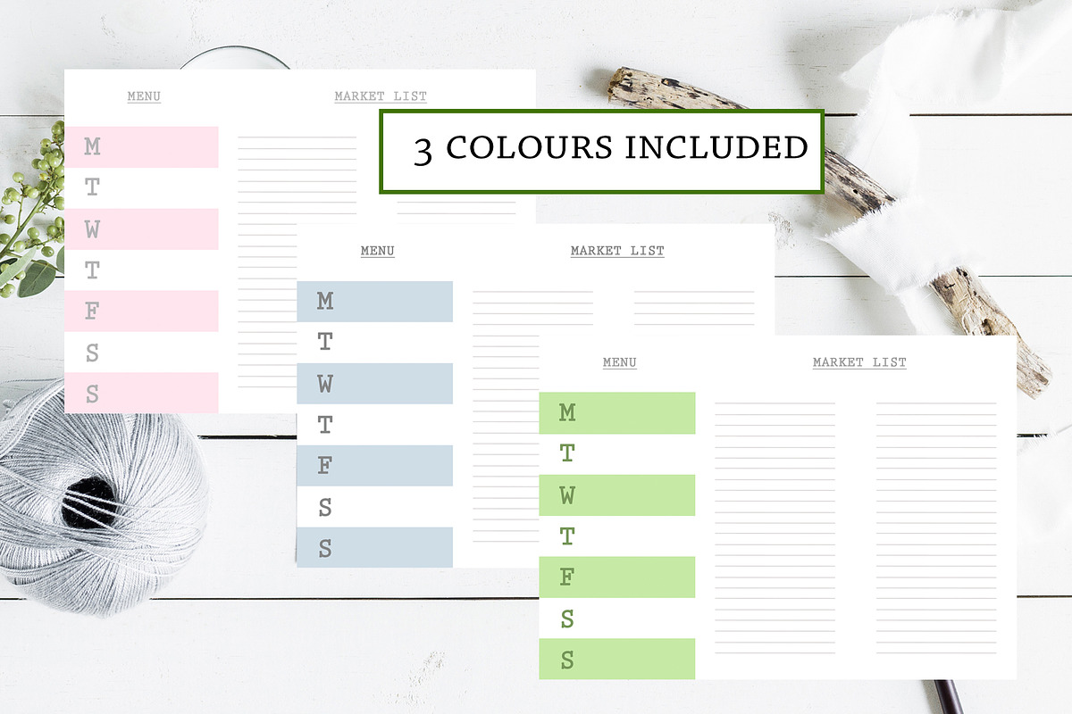 Meal Planner, Weekly Menu Planner, a Stationery Template by mpcprintables (Photo 1 of 4)