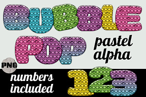 Pastel Bubble Pop Alphabet PNG Set