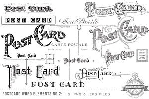 Vintage Postcard Word Vectors