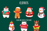 Christmas cute cliparts, an Object Graphic by MiraBell (Thumbnail 2 of 11)