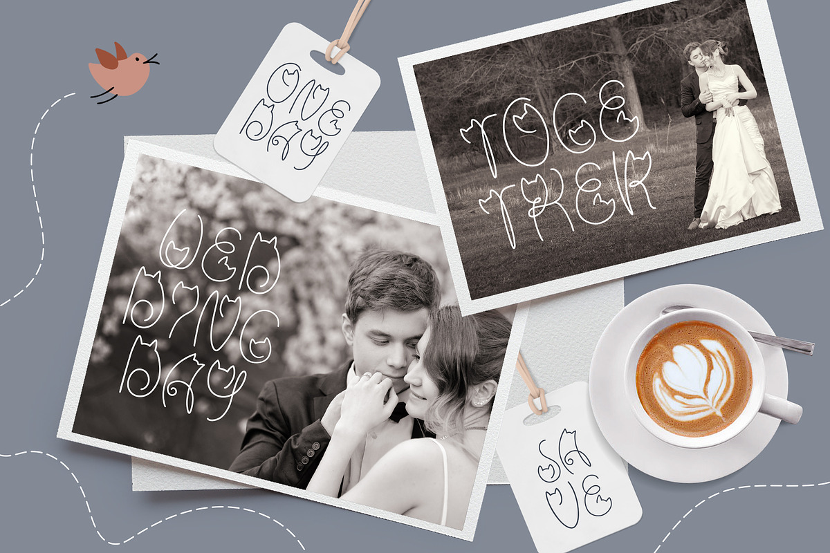 Cute Cat Hand Drawn Display Font, a Handwritten Font by Happy Letters (Photo 7 of 8)