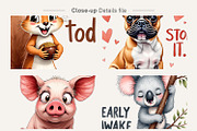 Grumpy Animal Watercolor Pun Clipart, an Illustration by Artnoy (Thumbnail 4 of 8)