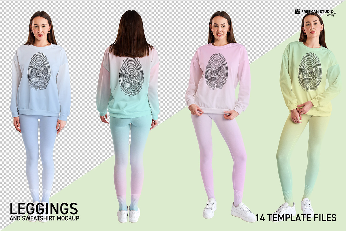 Leggings and Sweatshirt Mockup, a Bottom Mockup by Freeman Studio (Photo 1 of 16)