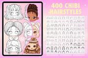 Procreate Chibi Hairstyles brushes, a Brush Add-On by Revabrush (Thumbnail 15 of 16)