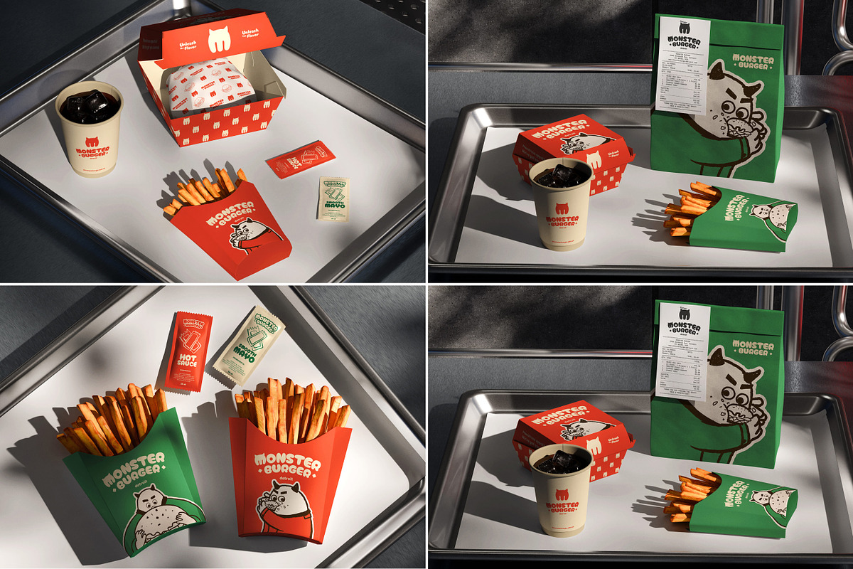 Burger & Fast Food Packaging Mockups, a Packaging Mockup by Vitora Mockup (Photo 4 of 12)