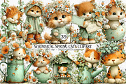 Whimsical Spring Cats Clipart Bundle, an Illustration by Canvas Craft (Thumbnail 1 of 7)