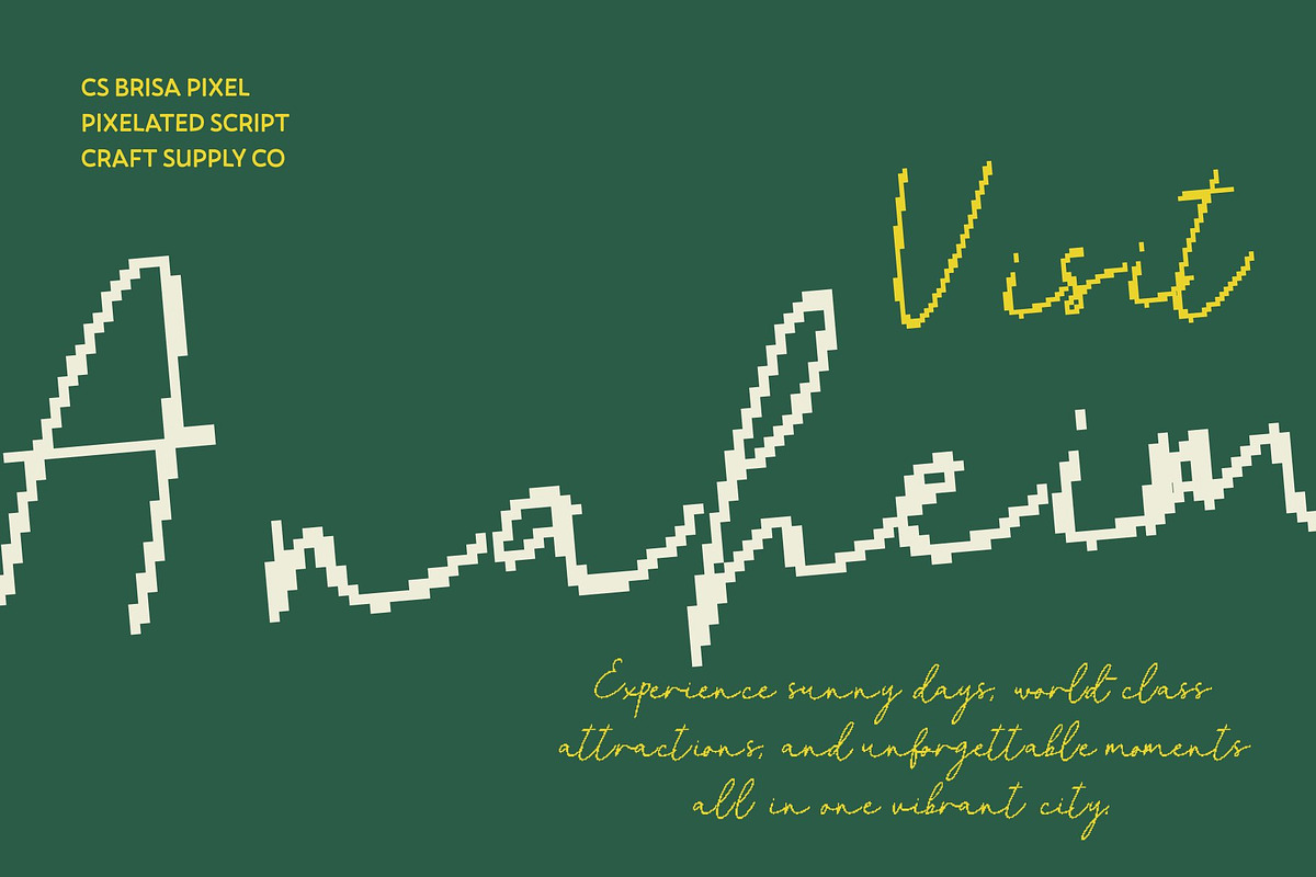 CS Brisa Pixel, a Script Font by Craft Supply Co. (Photo 6 of 8)