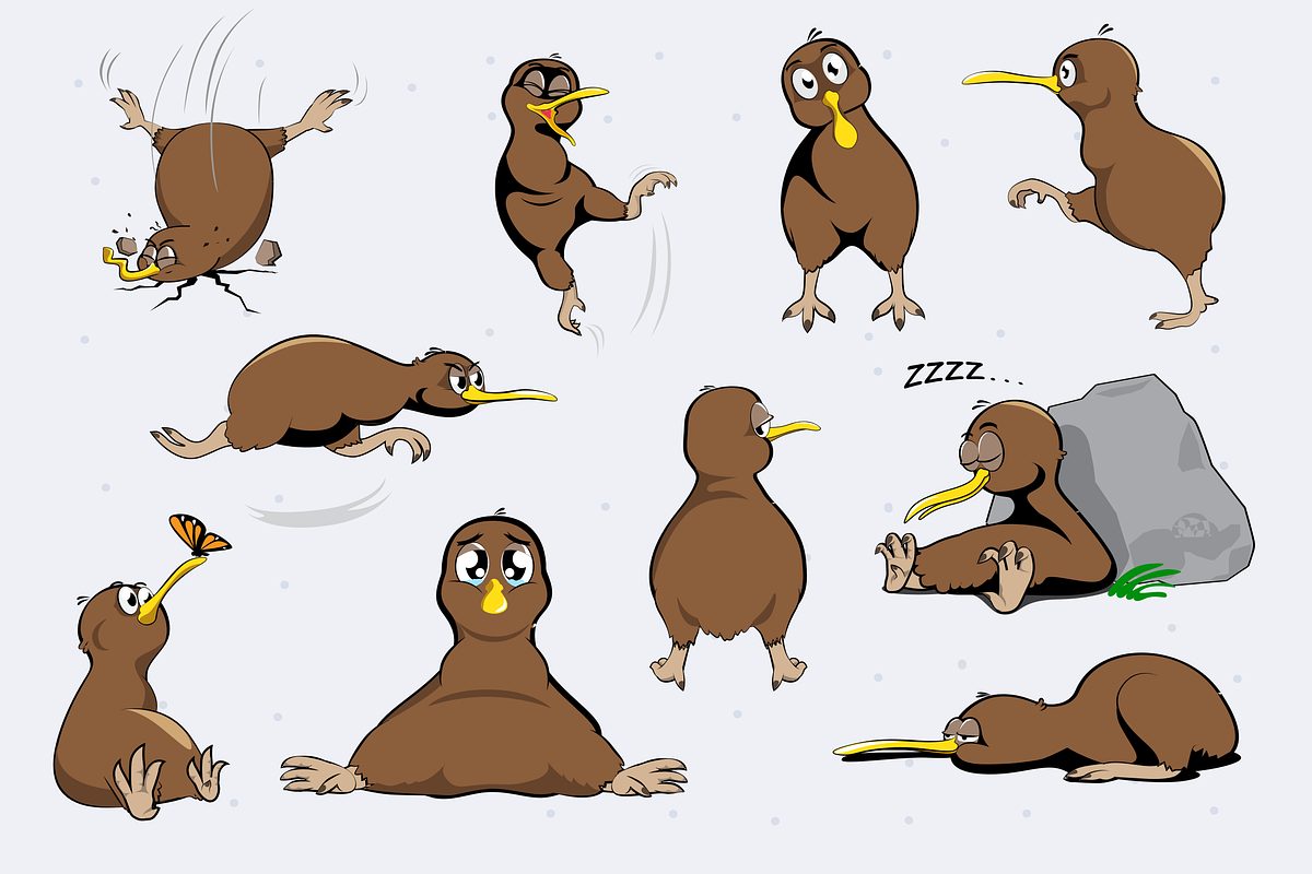 Cute Kiwi The Bird Character, an Animal Illustration by Creatornomic (Photo 5 of 5)