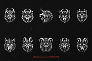 10 Bundle Dark Art Wolf Horn Scary, an Illustration by Morspective (Thumbnail 6 of 7)