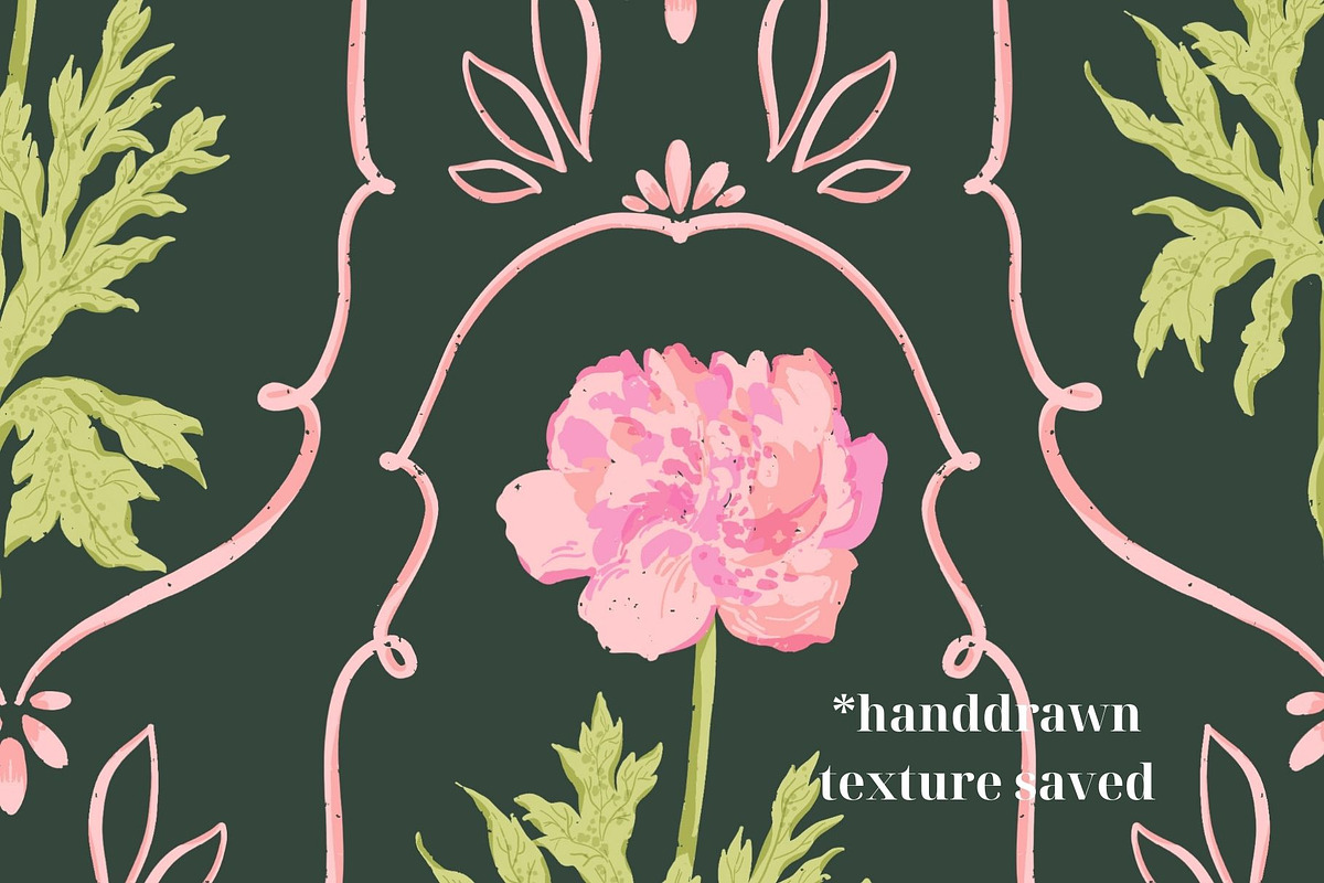 Art Nouveau Peonies Pattern, a Pattern Graphic by PaperJamLab (Photo 2 of 8)