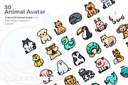 30 Animal Avatar Icon set, an Outline Icon by Just Icon (Thumbnail 1 of 3)