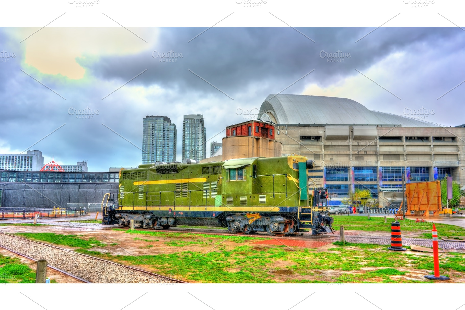 Old diesel locomotive in roundhouse park toronto stock photo containing, a Transportation Photo by Leonid Andronov