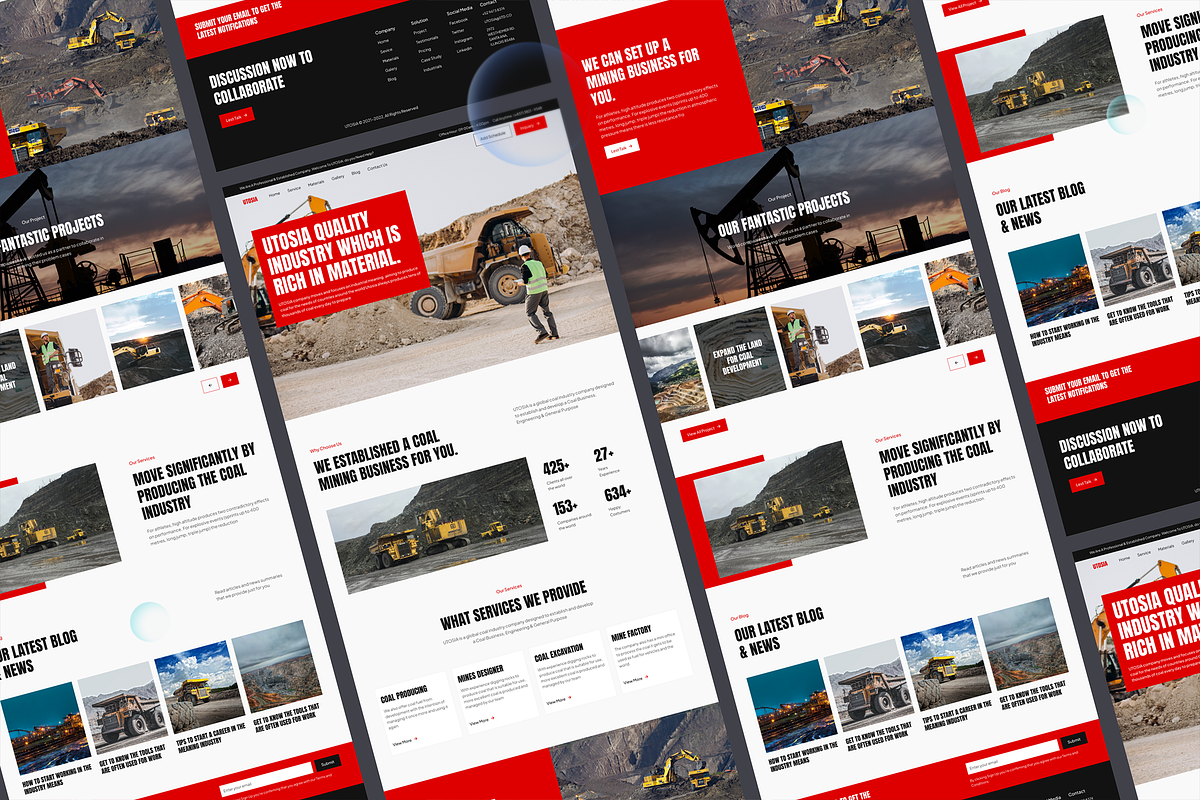 Mining Industrial Landing Page, a Landing Page Template by SLAB! Design ...