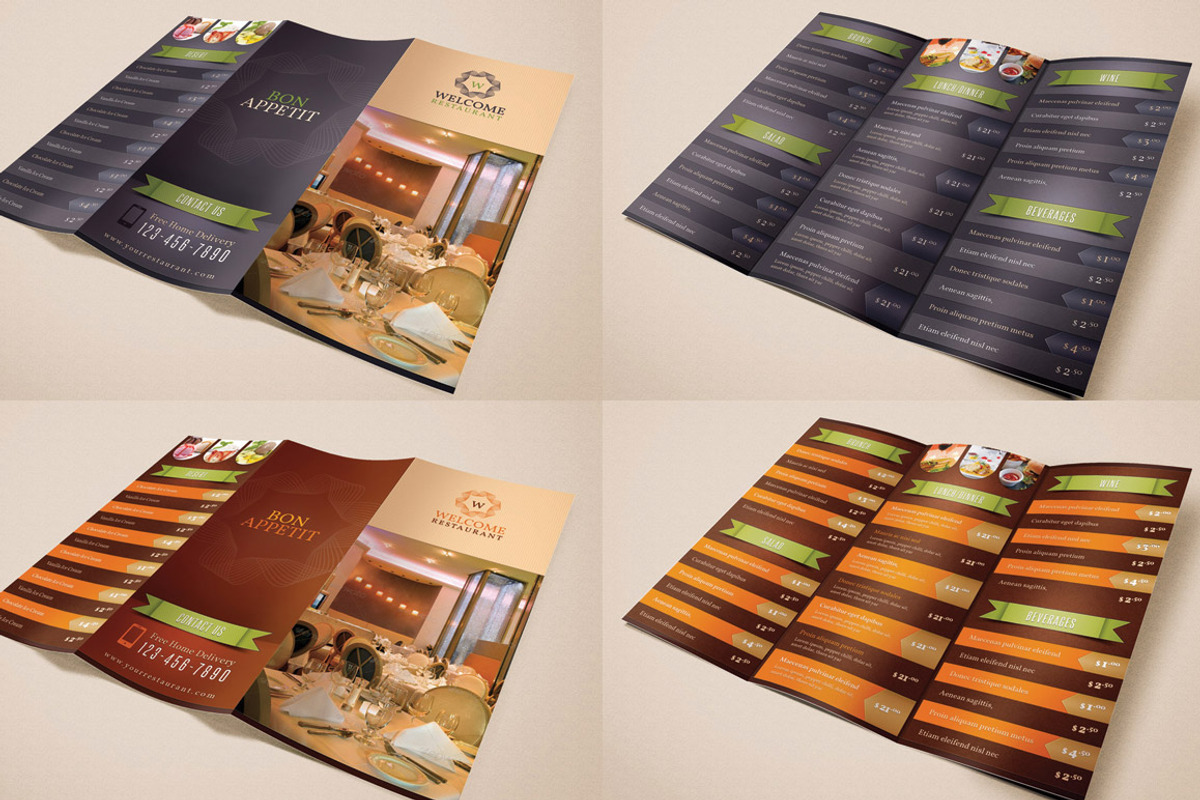 Welcome Restaurant Menu Card Pack, a Brochure Template by Saptarang (Photo 4 of 5)