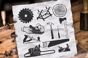 Woodworking, logos & design elements, a Branding & Logo Template by DOBROGRAPH (Thumbnail 4 of 8)
