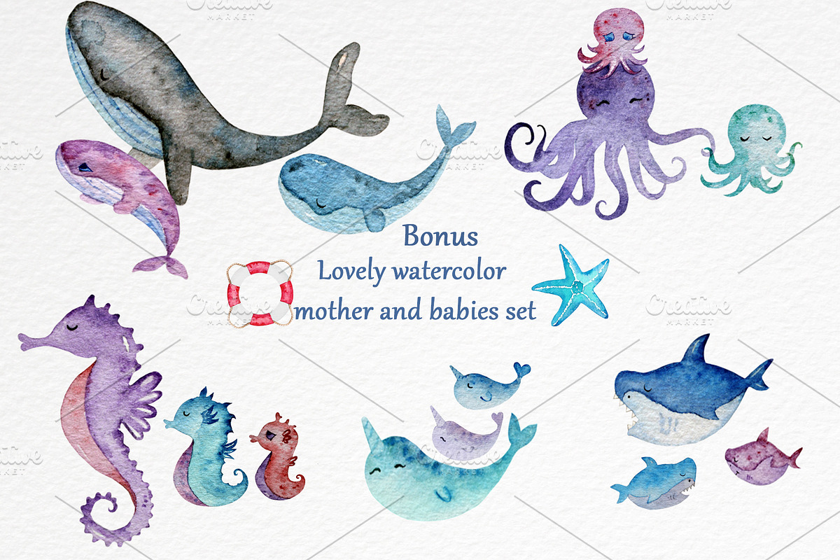 Watercolor nautical set, an Illustration by Pretty light (Photo 4 of 7)