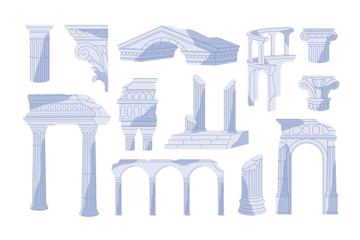 Ancient Greek ruins set, a Decorative Illustration by PaperTrident (Photo 1 of 3)