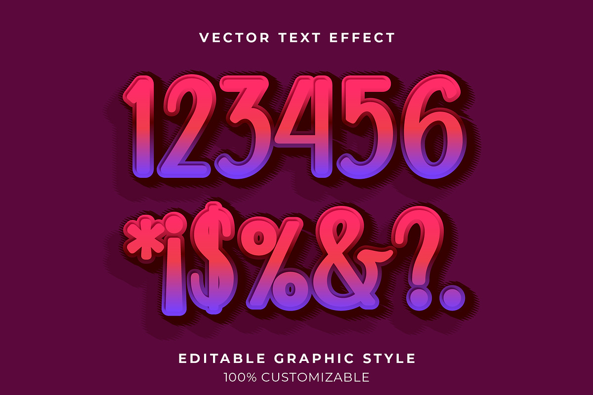 Retro Gradient Shadow Text Effect preview 2