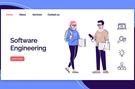 Software engineering landing page, a Landing Page Template by bsd studio