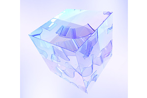 3d Crystal Glass Transparent Cube