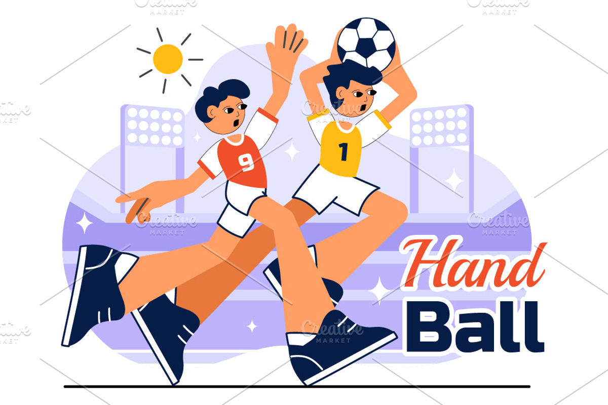 10 Handball Sports Illustration, a Sport Illustration by denayunebgt (Photo 4 of 4)