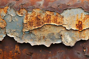 Rusty Peeling Paint on Corroded Metal Wall, Grunge Texture, a Background Photo by Photostock
