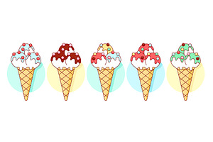 Ice cream scoop, popsicle set