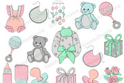 Mom And Baby Clipart, an Object Illustration by GlamArtZhanna (Thumbnail 2 of 3)